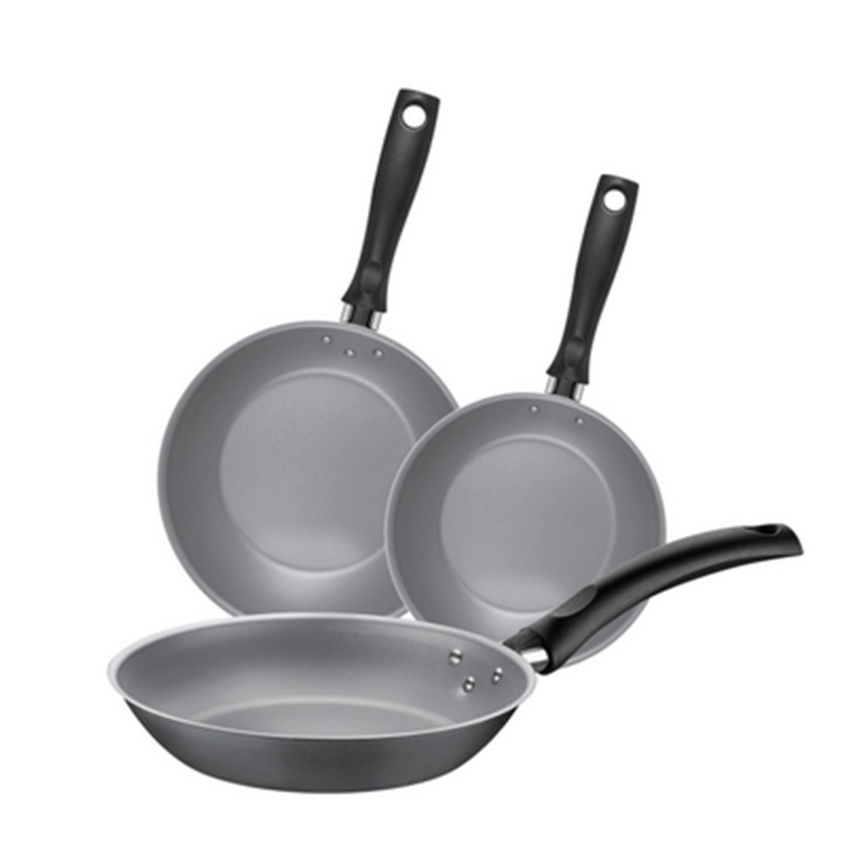Set de sartenes antiadherente Tramontina Turim 3pzas 25/21/17cm gris