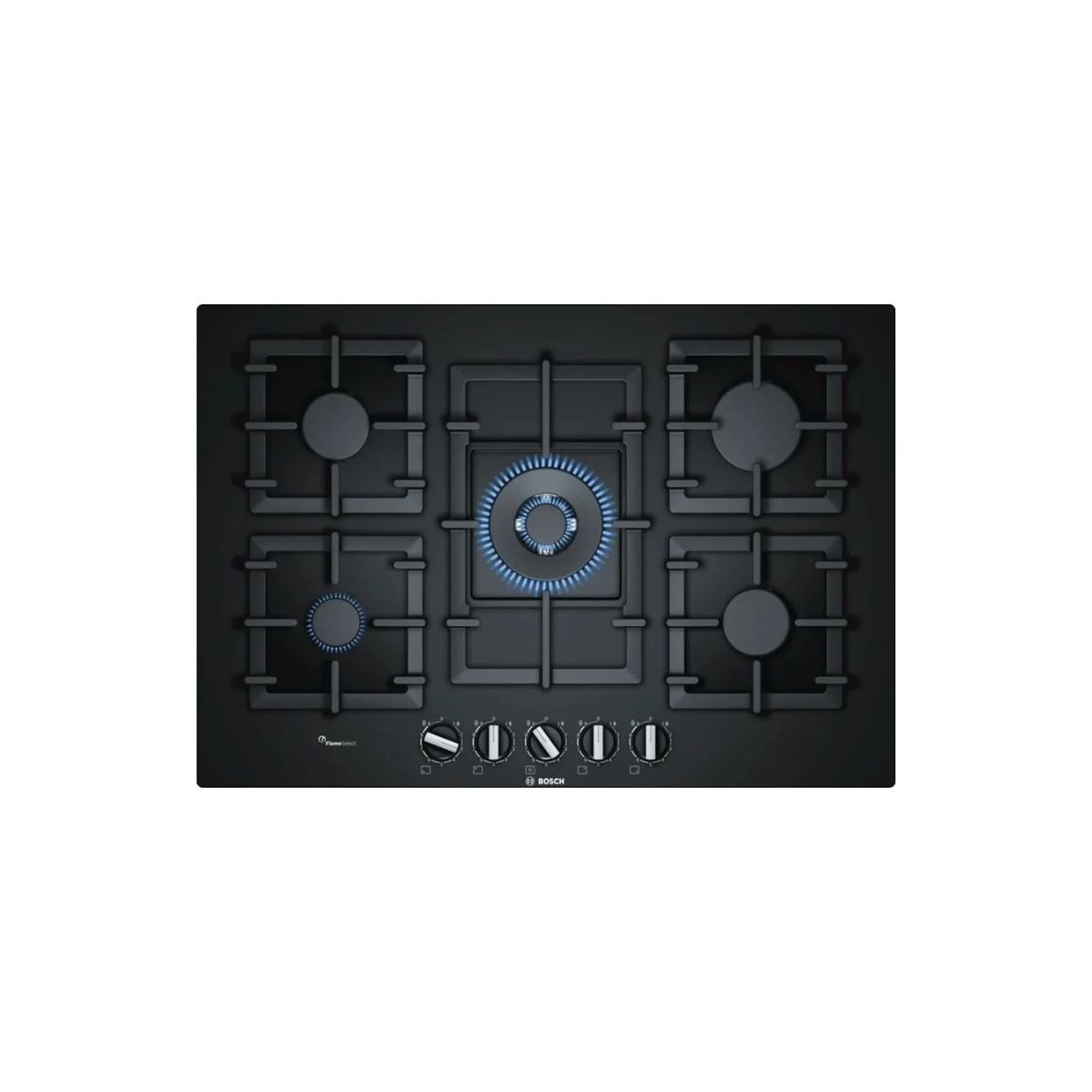 PLACA DE GAS DE VIDRIO TEMPLADO NEGRO DE 75 CM BOSCH 